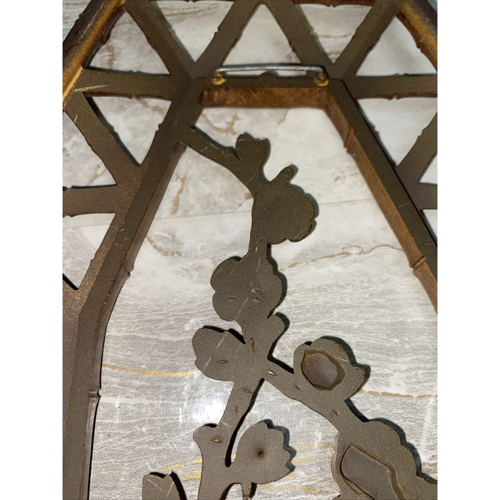 Vtg SYROCO Pair Bamboo Floral Wall Plaques Dart 7412 A & B Homco Retro MCM Boho - Picture 10 of 12
